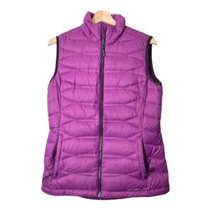 Eddie Bauer Down Vest Womens Small Tall Purple Pockets Gorpcore Camp